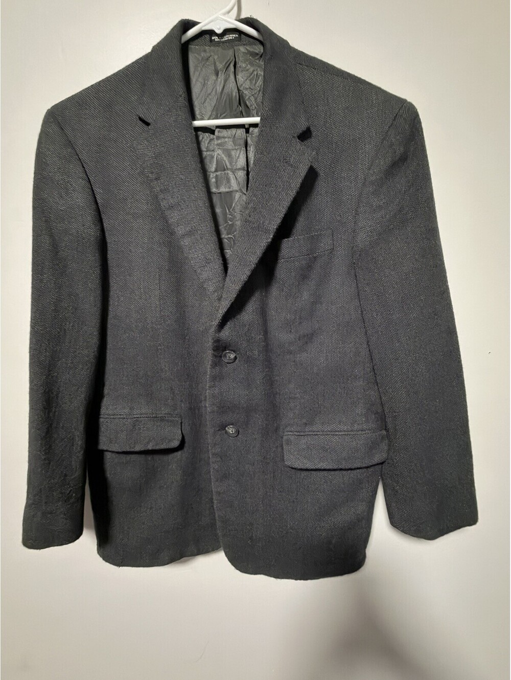 Oscar De La Renta Blazer Mens 42R Dark Gray Wool Cashmere 2 Button Jacket